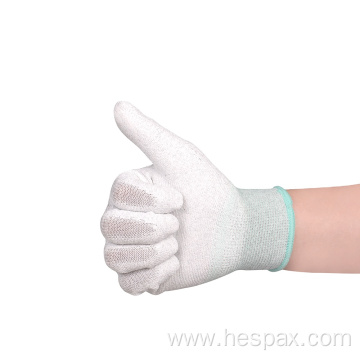 Hespax Carbon Fiber PU Coated Mechanic Hand Gloves